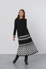 Nuss Zikzak Takım Siyah Beyaz