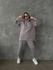 OYSHO KUMAŞ EŞOFMAN TAKIM GRİ