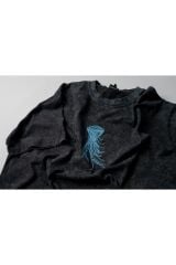 Jelly Fish Nakışlı Yıkamalı Oversize T-Shirt