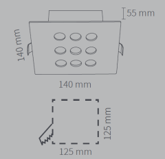 Kuyumcu LED Armatür Kare 16 WATT 9 LED li