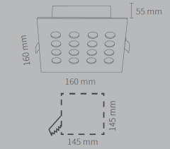 Kuyumcu LED Armatür Kare 29 WATT 16 LED li