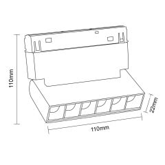 Magnet Lensli Hareketli 6 WATT Siyah Kasa