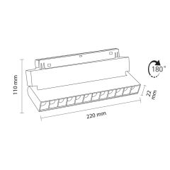 Dim Edilebilir Kompakt Lensli Hareketli Magnet Armatür 12W