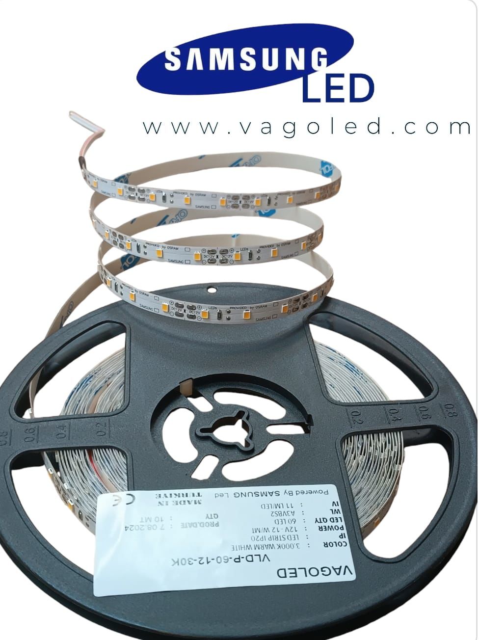 SAMSUNG LED Lİ 12V 60 LED/MT 3000K