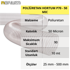 POLİÜRETAN HORTUM P70 - 50 MIC