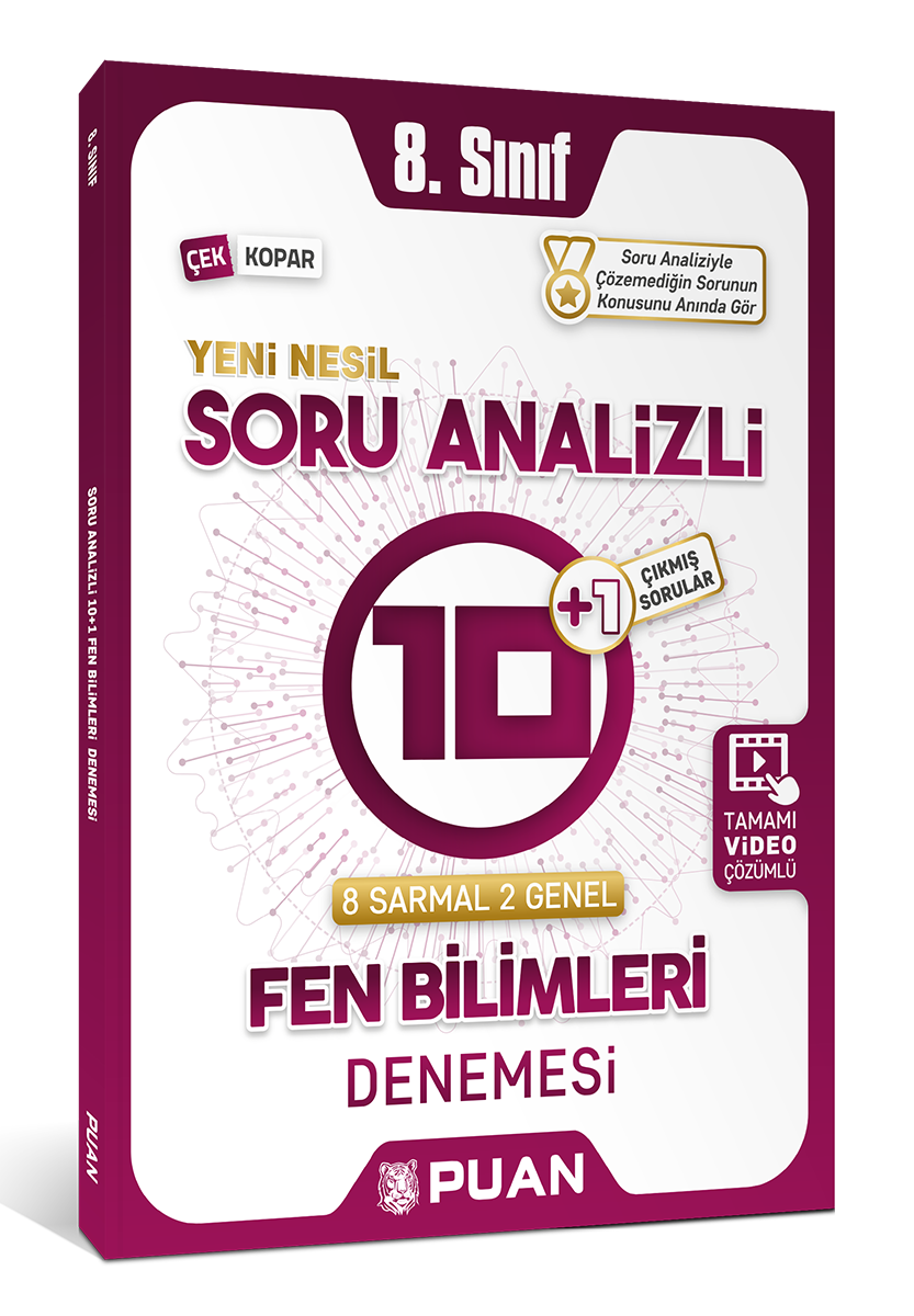 Puan Yayınları 8. Sınıf LGS Fen Bilimleri Soru Analizli 10+1 Deneme