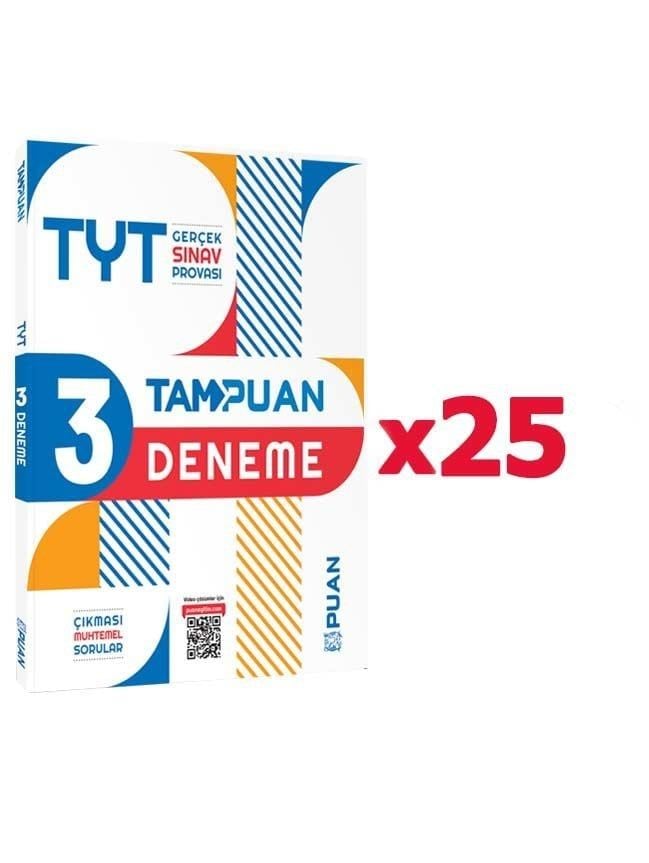 Puan Yayınları Tam Puan TYT 3 Deneme 25'li Paket