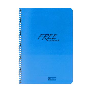 Keskin Color Free Spiralli Mavi Plastik Kapak 120 Yaprak A4 Kareli Defter