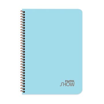 Keskin Color Pastel Show Spiralli Mavi Plastik Kapak 96 Yaprak A4 Kareli Defter