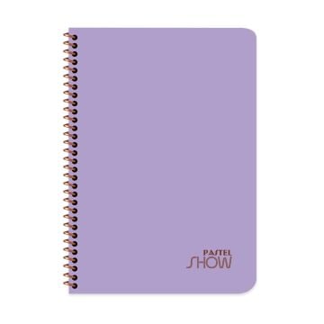 Keskin Color Pastel Show Spiralli Mor Plastik Kapak 96 Yaprak A4 Kareli Defter