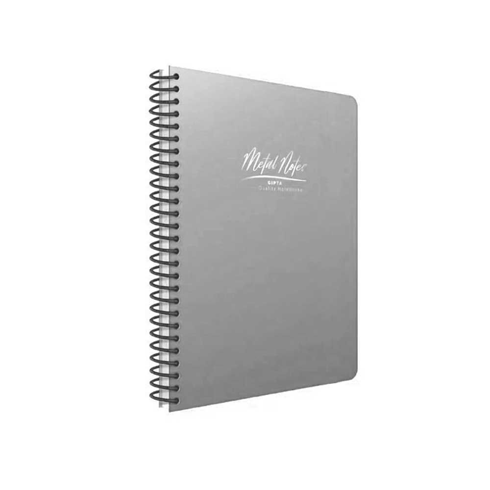 Gıpta Metal Notes Gümüş Spiralli Plastik Kapak 80 Yaprak A4 Çizgili Defter