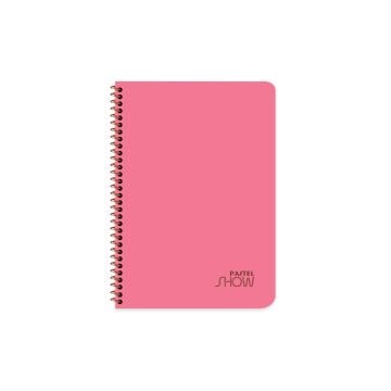 Keskin Color Pastel Show Spiralli Pembe Plastik Kapak 72 Yaprak A5 Çizgili Defter