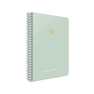 Gıpta Micro Notes Spiralli Pastel Yeşil Sert Kapak 100 Yaprak 17*24 Çizgisiz Defter