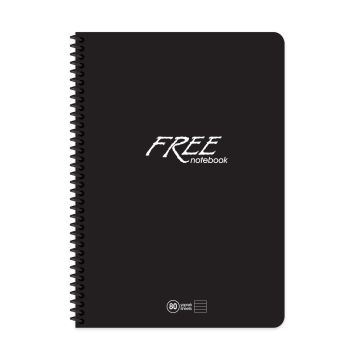 Keskin Color Free Spiralli Siyah Plastik Kapak 100 Yaprak A4 Kareli Defter