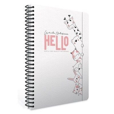 Gıpta White Notebook Spiralli Hello Karton Kapak 80 Yaprak A4 Çizgili Defter