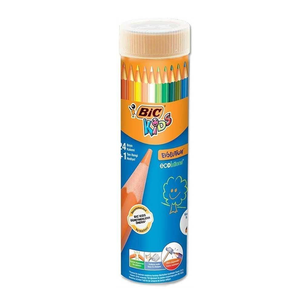 Bic Kids 24+1 Renk Metal Tüp Kuru Boya Kalemi