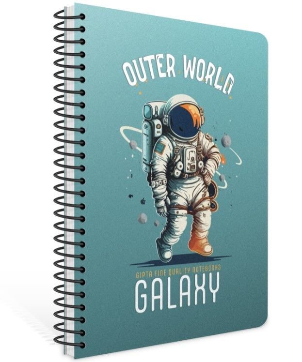 Gıpta Galaxy Spiralli Plastik Kapak 100 Yaprak A4 Kareli Defter Model 5