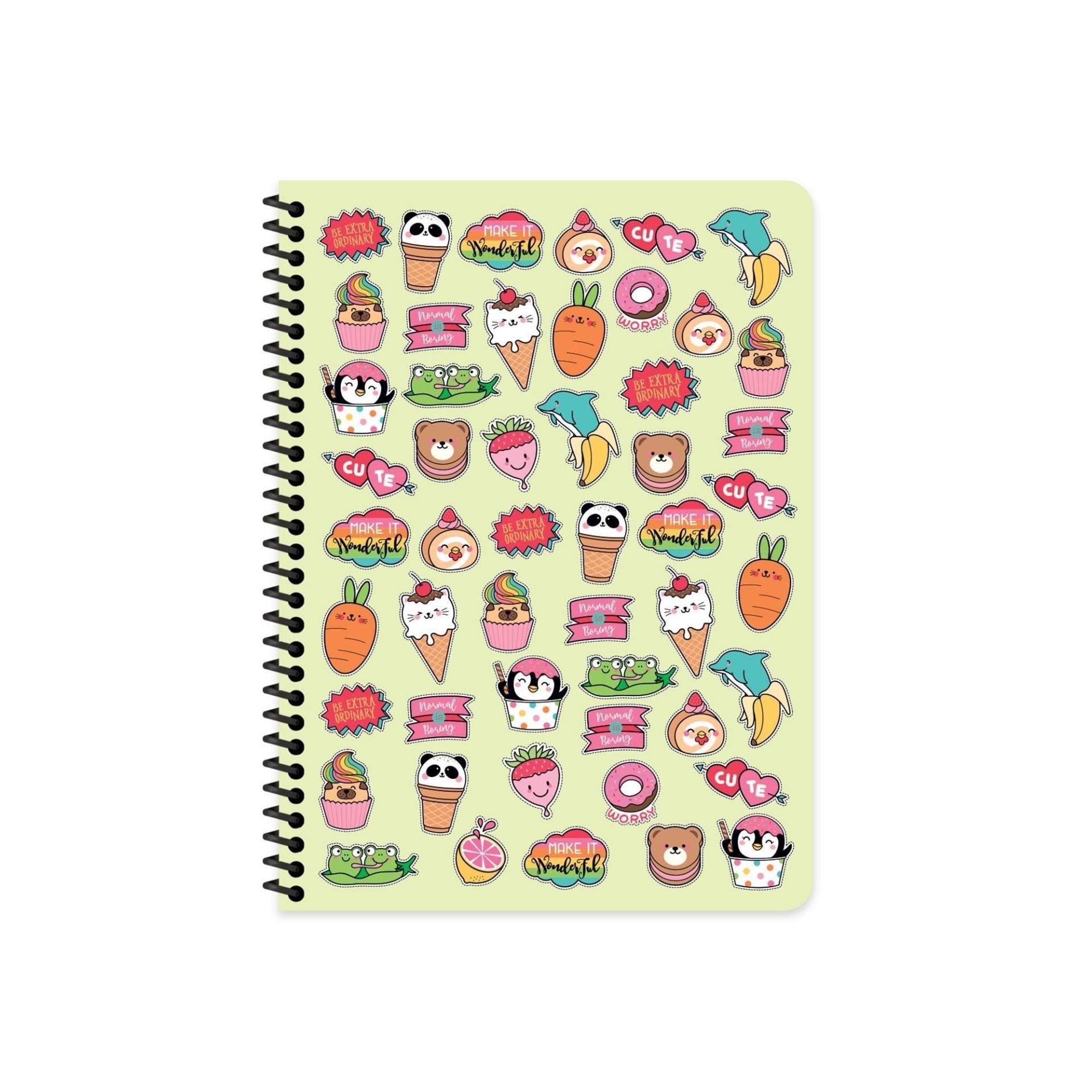 Keskin Color Sweet Fun Spiralli Sarı Plastik Kapak 80 Yaprak A5 Çizgili Defter