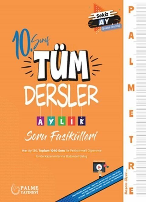 Palme Yayınları 10. Sınıf Tüm Dersler Palmetre Aylık Soru Fasikülleri