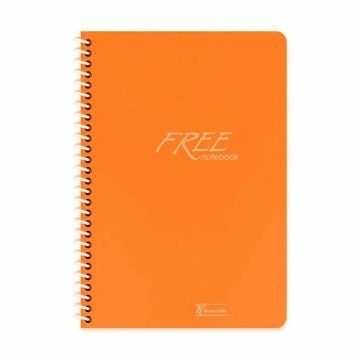 Keskin Color Free Spiralli Turuncu Plastik Kapak 120 Yaprak A4 Çizgisiz Defter