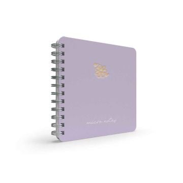 Gıpta Micro Notes Spiralli Pastel Mor Sert Kapak 100 Yaprak 16*16 Kareli Defter