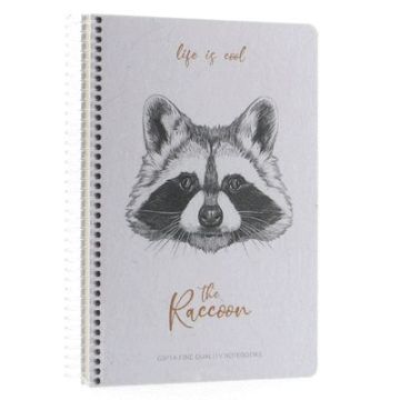 Gıpta Life Is Cool The Raccoon Spiralli Sert Kapak 120 Yaprak 17*24 Çizgili Defter