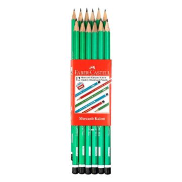 Faber Castell Yeşil Gövde 12'li Mercanlı Kurşun Kalem Seti