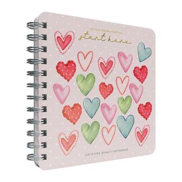 Gıpta Start Spiralli Pembe Sert Kapak 100 Yaprak 16*16 Noktalı Defter