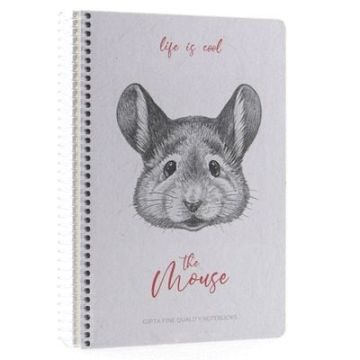 Gıpta Life Is Cool The Mouse Spiralli Sert Kapak 120 Yaprak 17*24 Kareli Defter