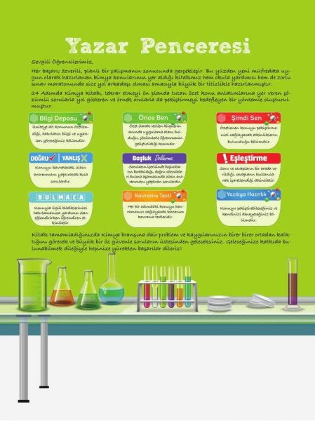Sınav Yayınları 9. Sınıf Kimya 24 Adımda Özel Konu Anlatımlı Soru Bankası