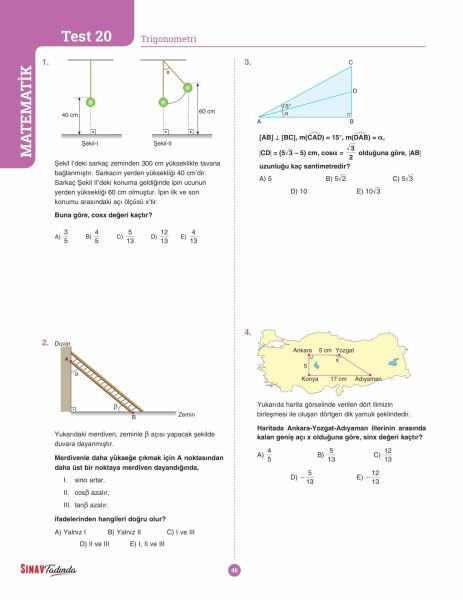 Sınav Yayınları AYT 1. Dönem Eşit Ağırlık Tam Tekrar Kampı