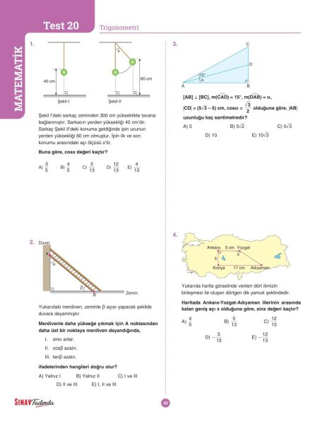 Sınav Yayınları AYT 1. Dönem Sayısal Tam Tekrar Kampı