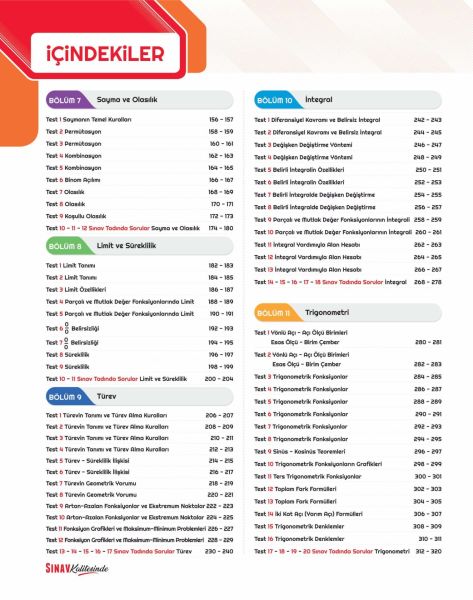 Sınav Yayınları 2024 Sınav Kalitesinde AYT Matematik Soru Bankası