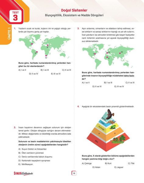 Sınav Yayınları 2024 Sınav Kalitesinde AYT Coğrafya Soru Bankası