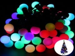 5 Metre 28 Led Fişli RGB Mini Top Led Siyah Kablo