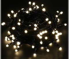 5m Boncuk Lamba Gün Işığı 8 Fonksiyon 100 Led Fişli Uzatma Kablolu siyah kablo
