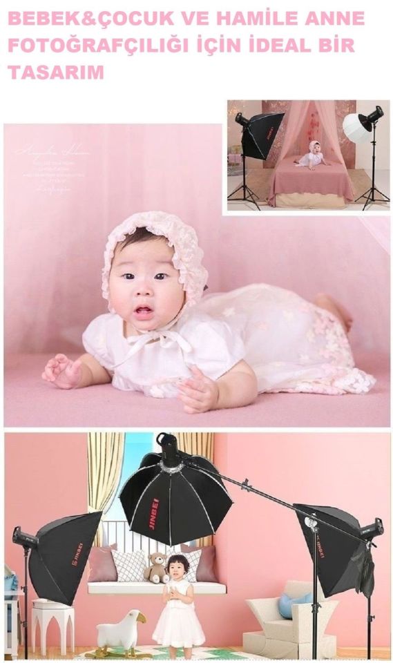 JINBEI EF-220 LED 5500K Bebek&Çocuk Çekim Seti