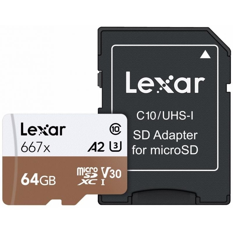 Lexar MicroSD 64GB 667X  Hafıza Kartı (100mb/sn)