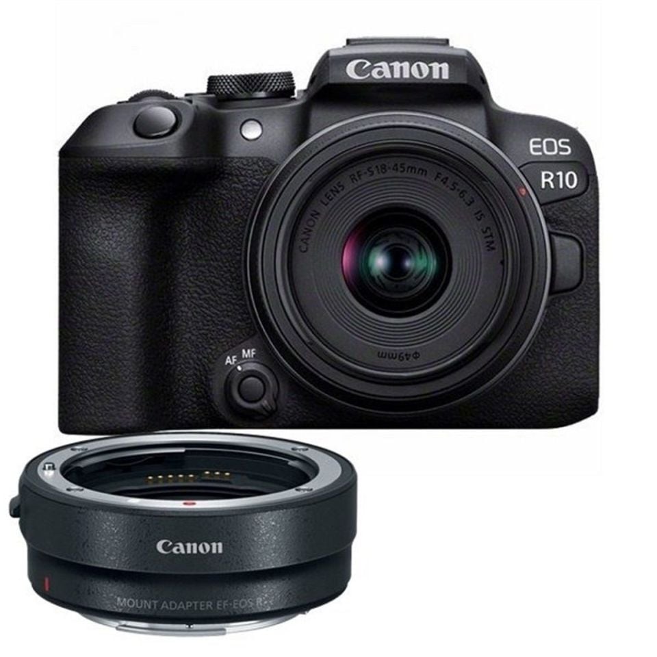 Canon EOS R10 18-45mm Lens + Canon EF-EOS R Mount Adaptör Kit