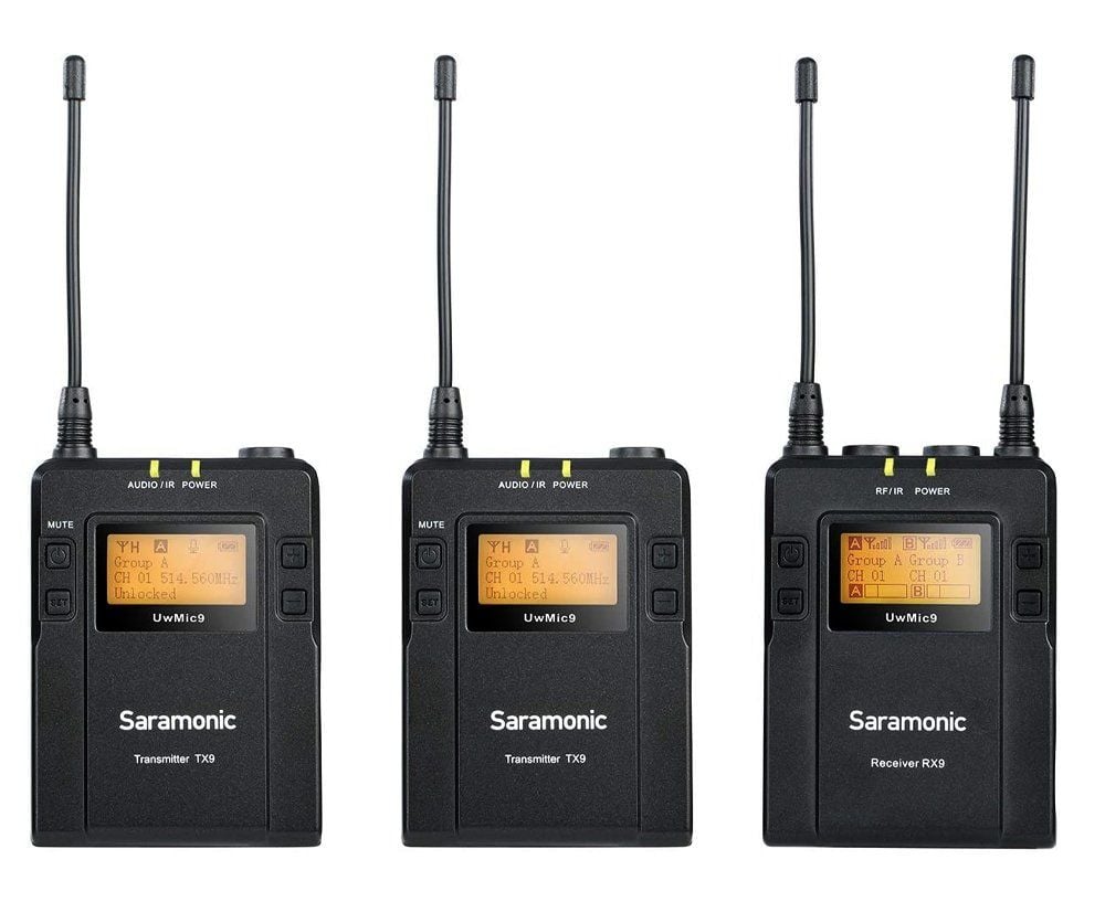 Saramonic UWMIC 9 RX9+TX9+TX9 Kit 2 UHF Wireless Kablosuz Mikrofon