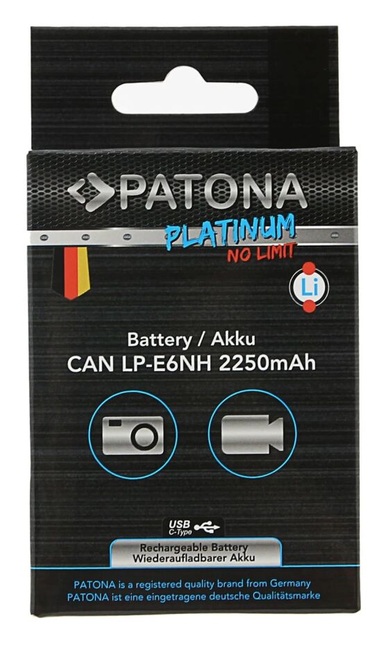 Patona Platinum Canon LP-E6NH USB-C Batarya