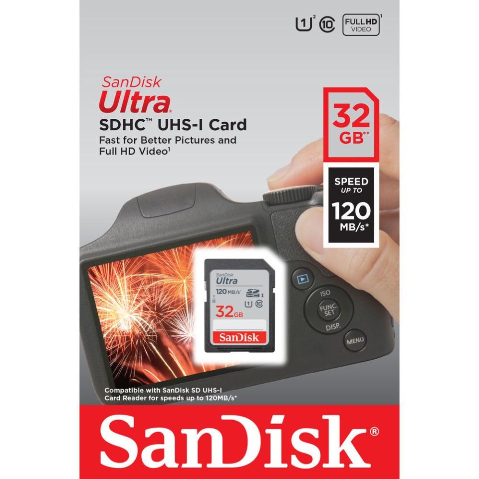 SanDisk Ultra 32 GB UHS-I U1 Class 10 120 MB/s SDSDUN4-032G-GN6IN SDHC SD Kart
