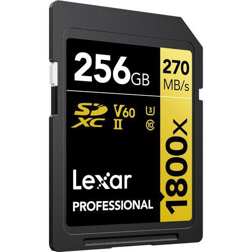 Lexar  SD 256GB Profesyonel 1800x UHS-II SDXC Hafıza Kartı (GOLD Serisi)