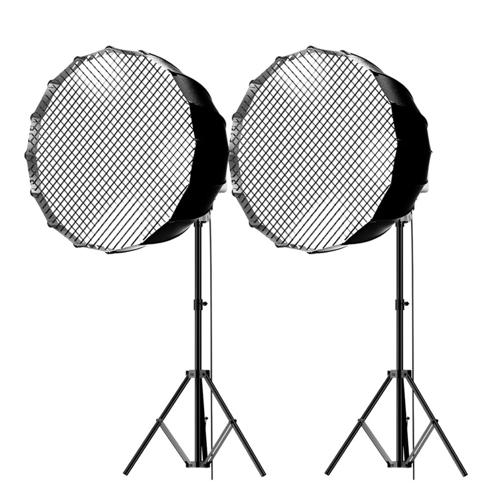 Gdx ML230W Bicolor Video Led 65cm Parabolic Softbox 260cm Işık Ayaklı İkili Sürekli Işık Seti