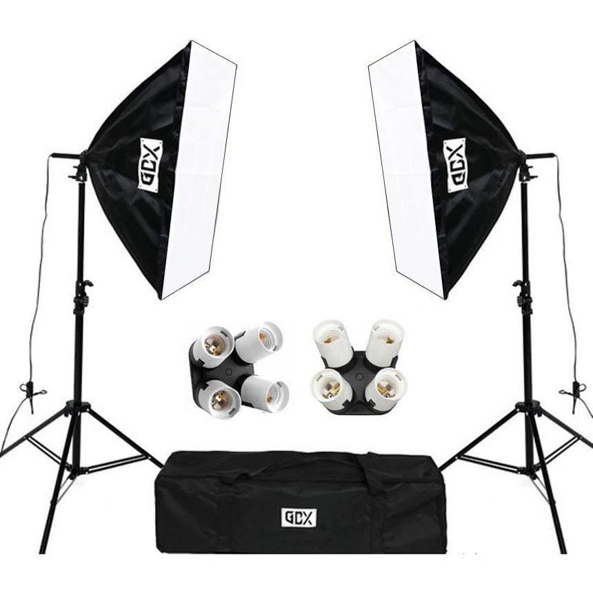 Gdx TLB-4 Pro Light 50x70 cm Video ve Fotoğraf Çekim 2'li  SoftBox Seti - 4 Duylu Softbox - LAMBASIZ