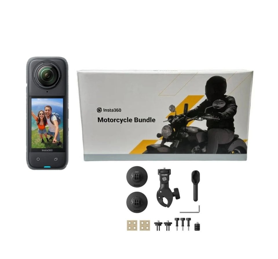 Insta360 X4 8K Aksiyon Kamera + Motorcycle Mount Bundle KİT