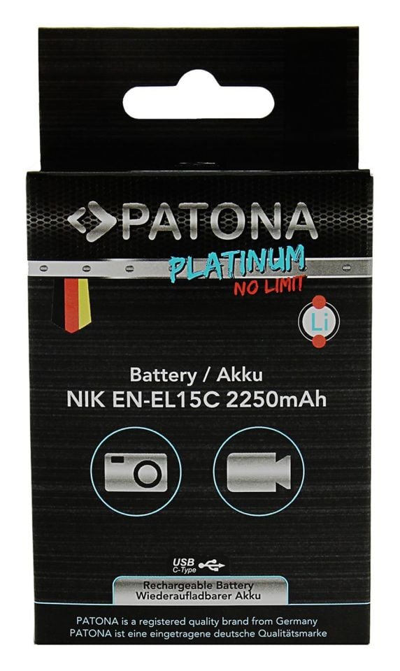 PATONA 1363 Platinum Battery with USB-C Input f. Nikon EN-EL15C