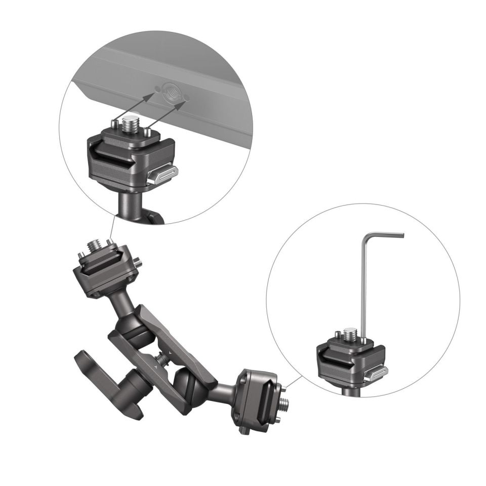 SmallRig 4488 HawkLock H21 Hızlı Çıkarma Sihirli Kol ve Bilyalı Başlık