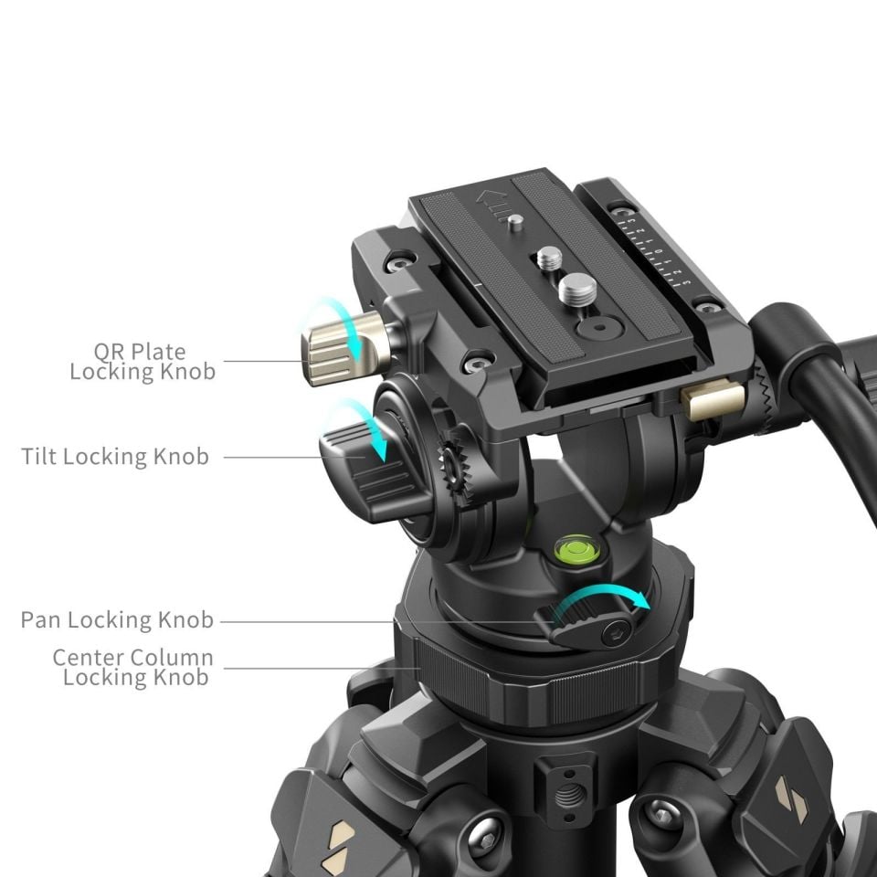 SmallRig 4420 AD-50 Pro Hafif Video Karbon Fiber Tripod Seti