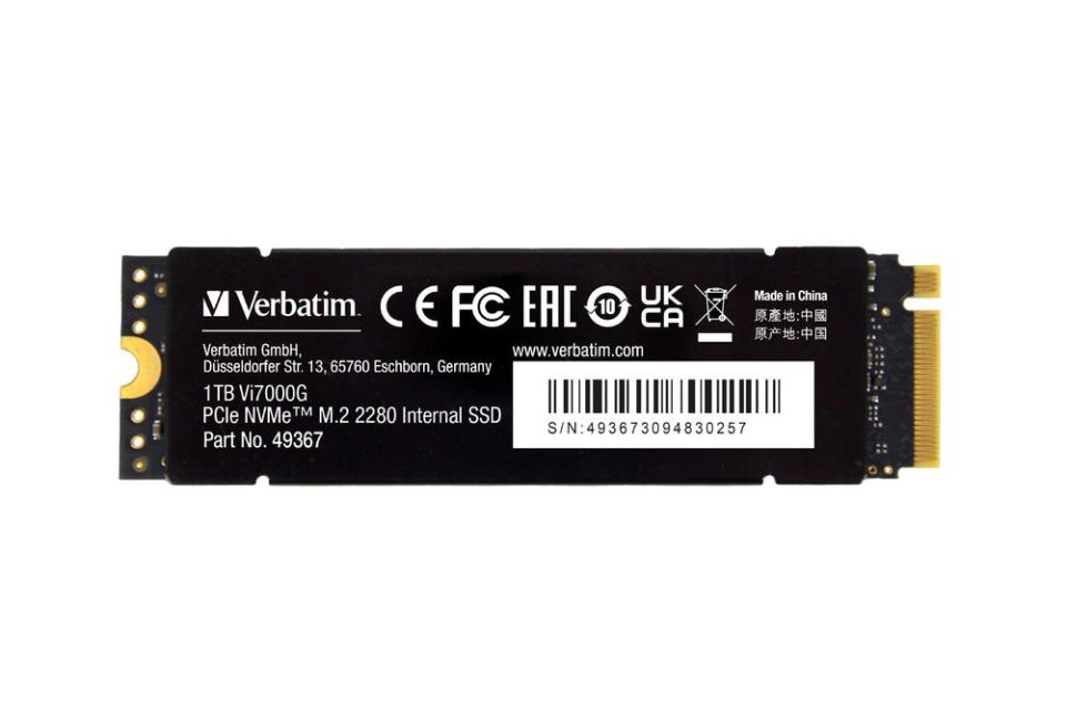 Verbatim 1TB VI7000G M.2 NVME PCIE GEN 4 SSD (Okuma 7400MB/sn. - Yazma 5500MB/sn.)